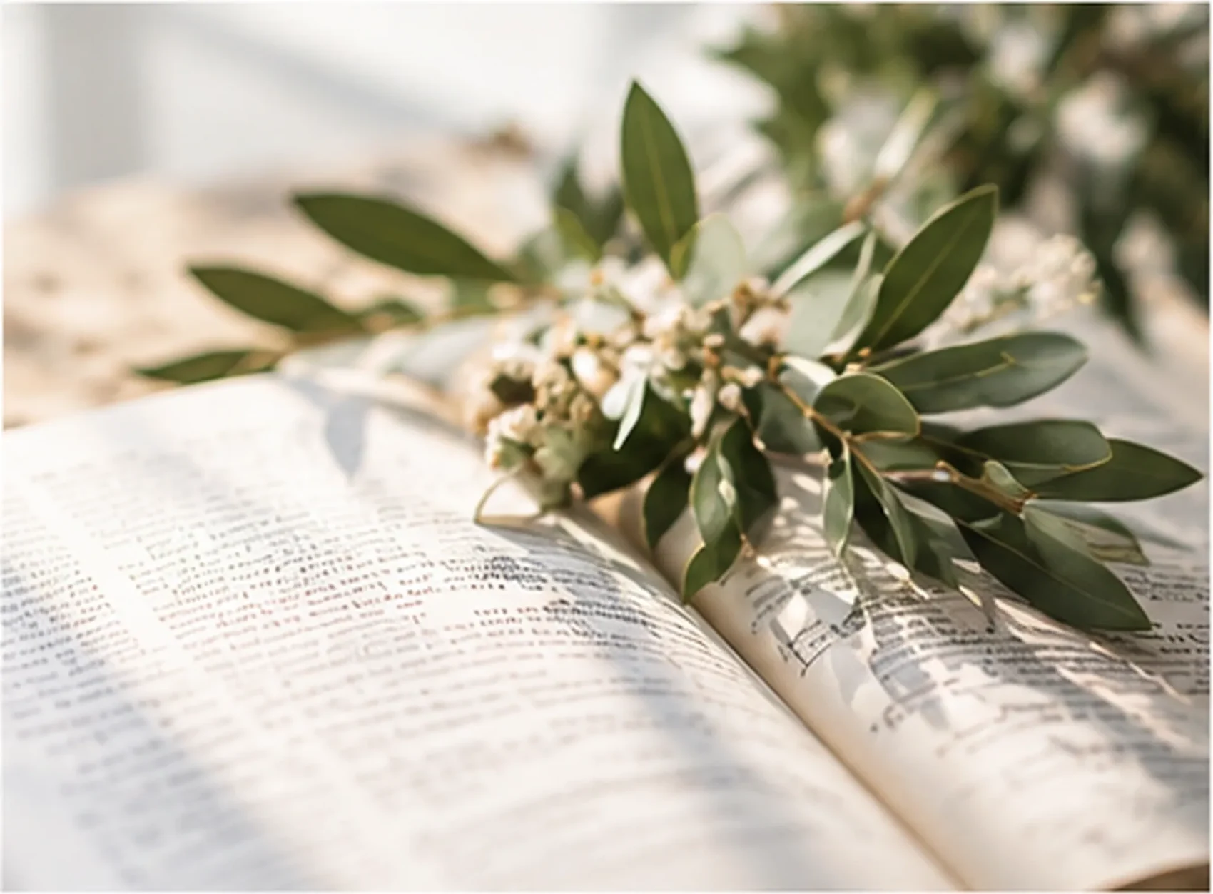 Bible et feuillage, retour au texte biblique